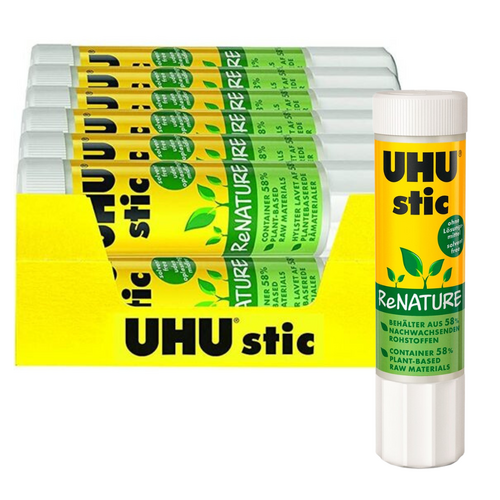 UHU GLUE STICK 8g Renature Stic Fast Drying 33-00015 - 24 Pack