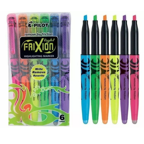 Pilot Highlighter Frixion Light Erasable Pens Assorted Colours 13203 - 6 Pack