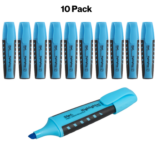 Highlighter Chisel Nib 2-5mm STAT BLUE 48016  - 10 Pack