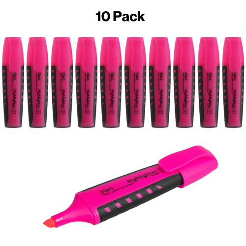 Highlighter Chisel Nib 2-5mm STAT PINK 48019 - 10 Pack