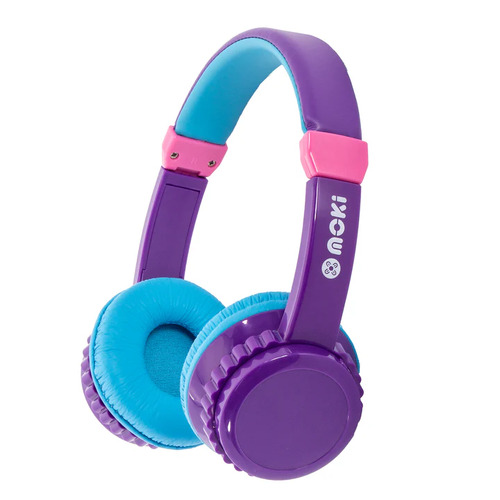 Moki PlaySafe Volume Limited Wireless Headphones - Purple and Aqua