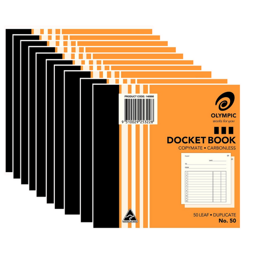 Olympic No.50 Docket Book Carbonless Duplicate 100x125mm 15 Pack - 83844