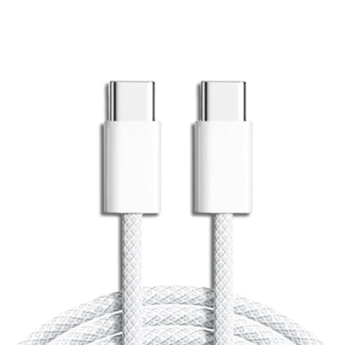 Pisen Braided 1M USB C to USB C Fast Charge Cable - White