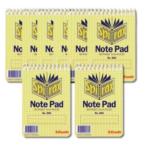  Spirax Pocket Note Pad 560 Spiral Bound 96 Pages & Top Opening 56042 - 40 Pack