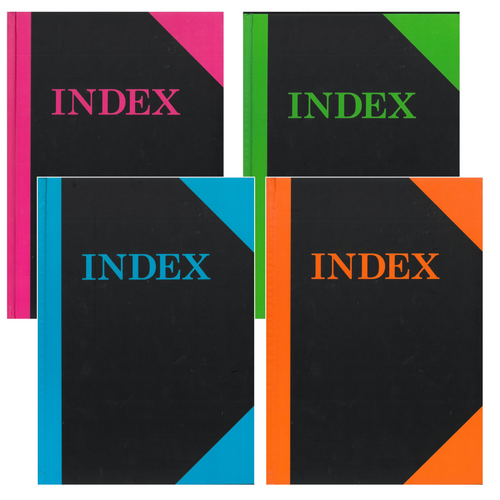 1 x Cumberland A4 Hard Cover Notebook Indexed R&B 192 Pages - Assorted Colours