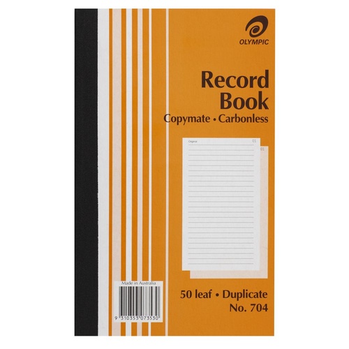 Olympic 704 Record Book Carbonless Duplicate 100697404 - 10 Pack