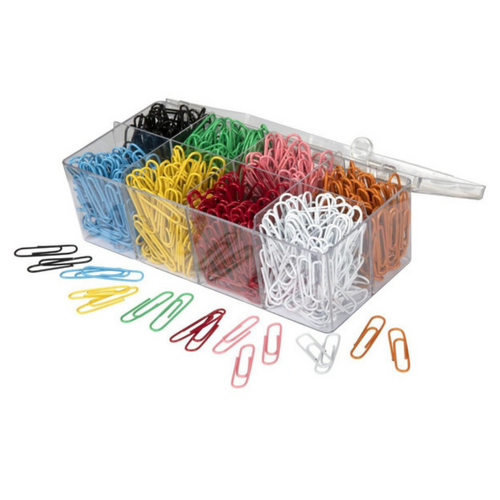 Marbig 33mm Paper Clips (Box 800) 975262 - Assorted Colours