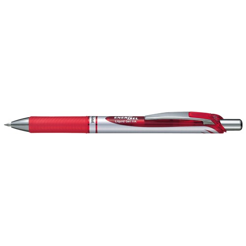 Pentel Energel BL77 Retractable Rollerball Pen 0.7mm Red - 12 Pack