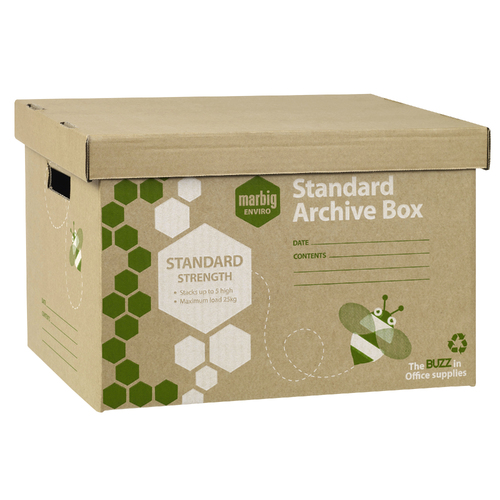 Marbig Standard Archive Box With Lid Brown SCO80125FOW - 10 Pack