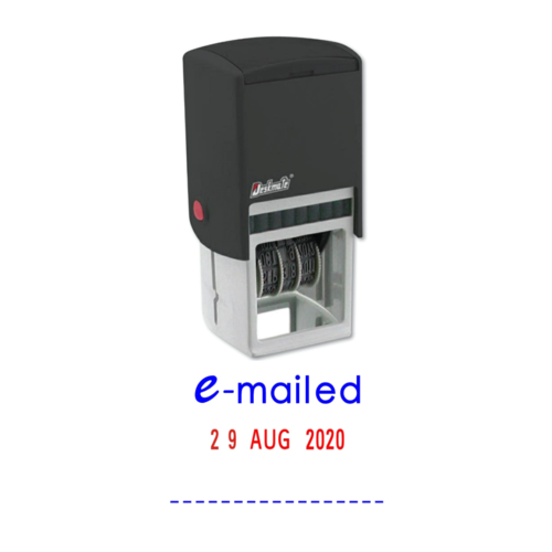 Deskmate Stamp Self Inking EMAILED/DATE Pre-Inked, Re-inkable Up To 100,000 Impressions