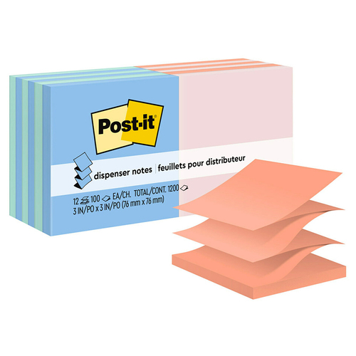 Post-it Sticky Notes Pop-Up Capetown Collection R330-U-ALT 76 x 76mm 70005283323 - 12 Pack