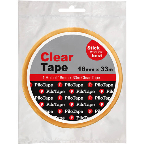 PiloTape Self Adhesive Clear General Tape 18mmx33m - Pack 1