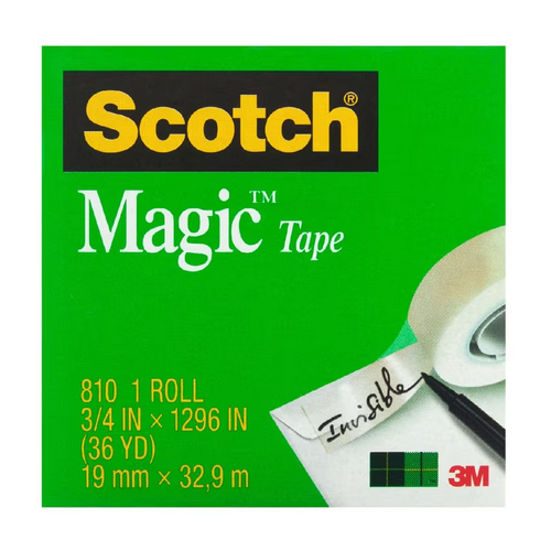 Scotch Magic Tape Invisible Tape 810 19mm x 33m - 1 Roll